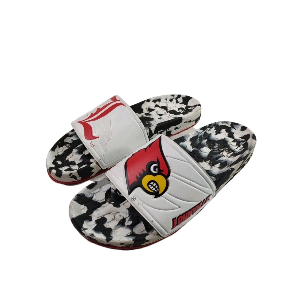 Hype Co NCAA Collegiate Louisville Cardinals Slides Men's Size 10/11